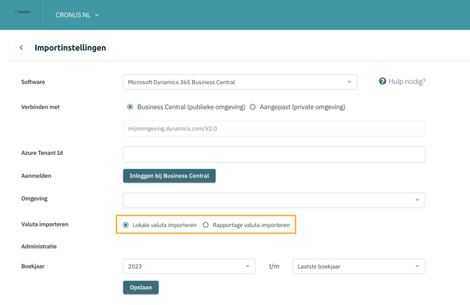 Rapportage valuta business central-1